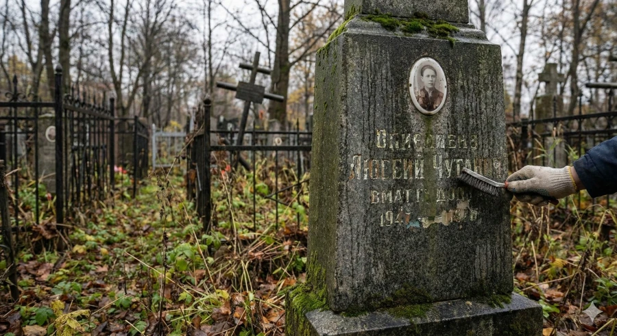 ochistka-starogo-granitnogo-pamyatnika-ot-mha-i-gryazi